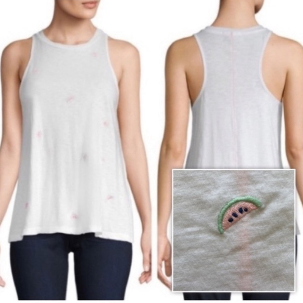Sundry Watermelon White Tank‎ Top Size 1 Small